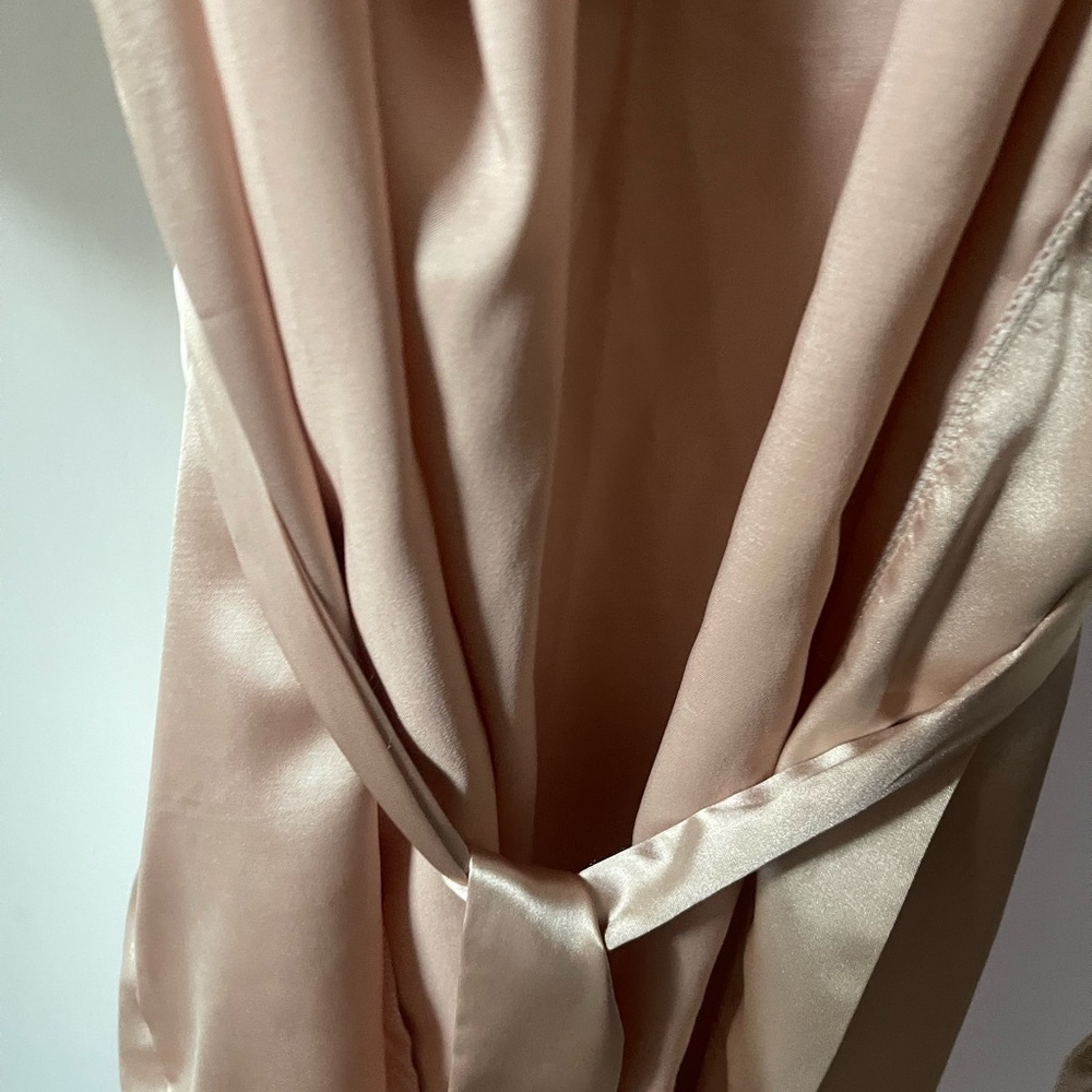 Custom “feeling myself” light Blush Pink Silky Lace Short Robe Bridal bath - Picture 15 of 16